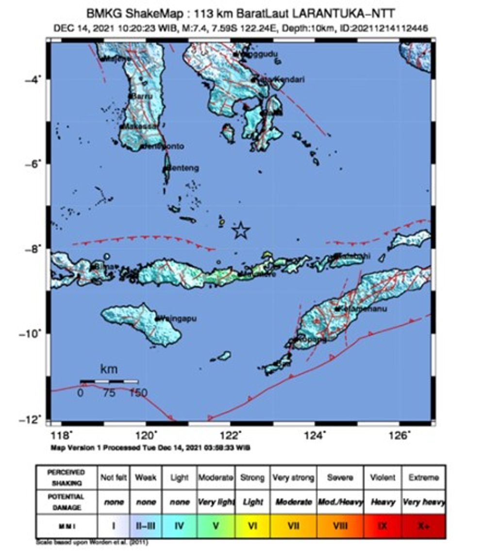 BMKG Akhiri Peringatan Dini Tsunami Gempa 7,4 M Larantuka 